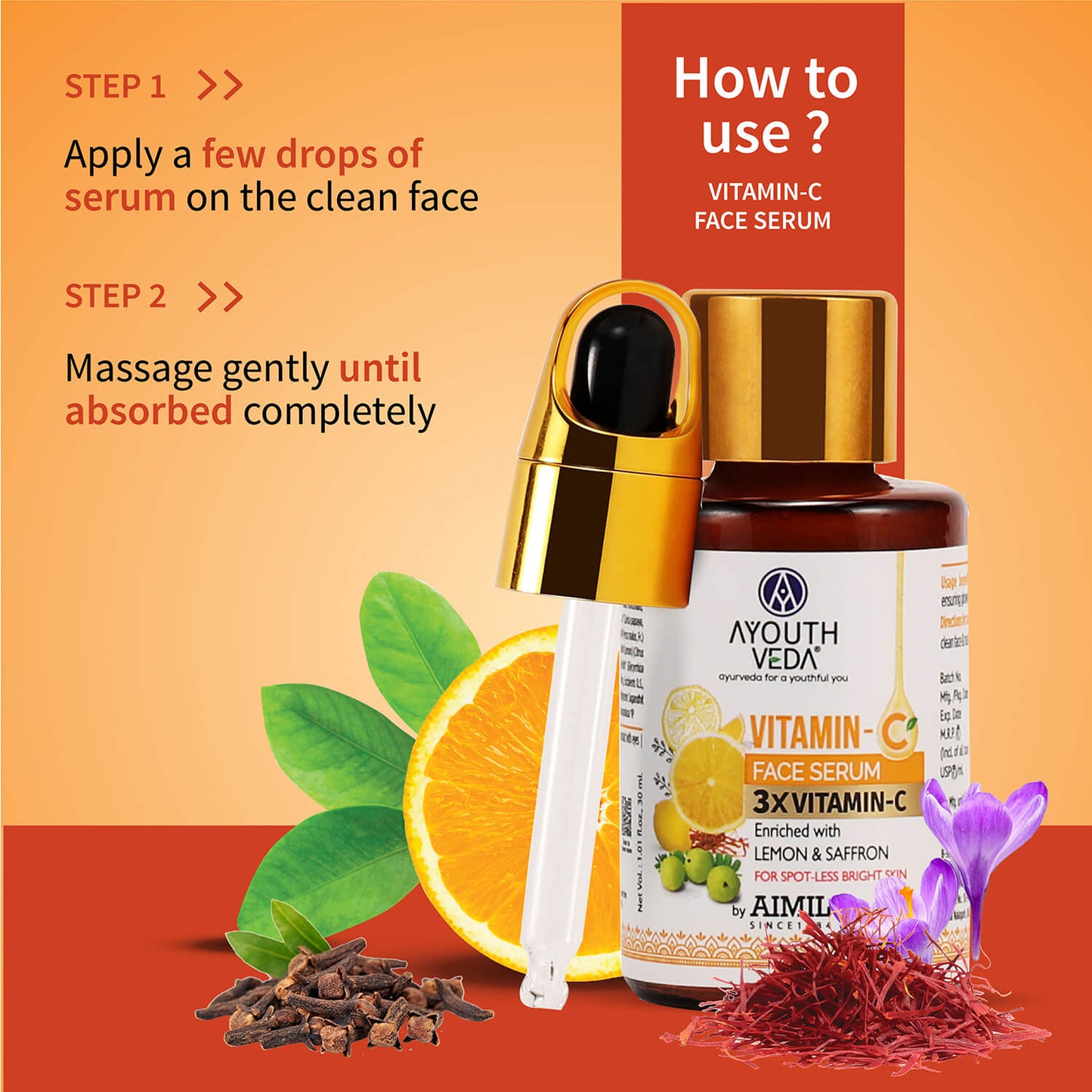 Vitamin-C Regimen: Vitamin-C Facial Cleanser (100 g), Vitamin-C Face Pack Powder (10g×8 sachet), Vitamin-C Face Serum (30 ml) 100g