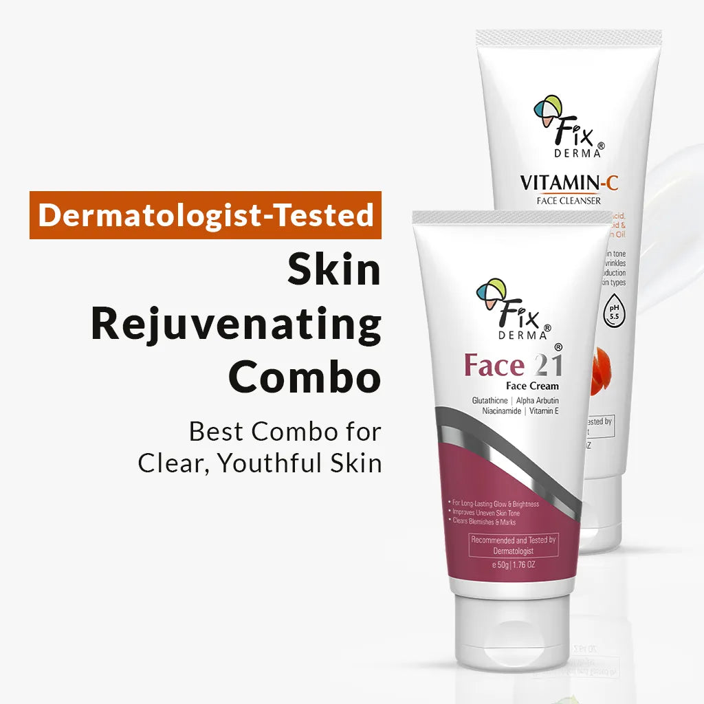 【Fixderma】 Vitamin C Face Wash and Face 21 Cream Combo｜ビタミンC フェイスウォッシュ & フェイス21 クリーム コンボ｜125g
