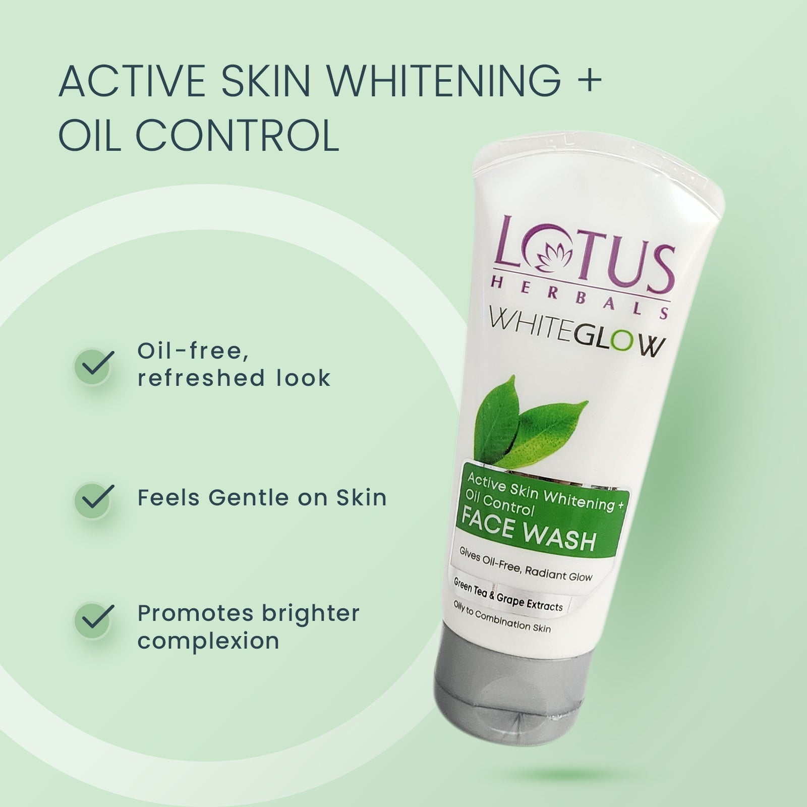 WhiteGlow Skin Brightening + Oil Control Facewash Pack of 2