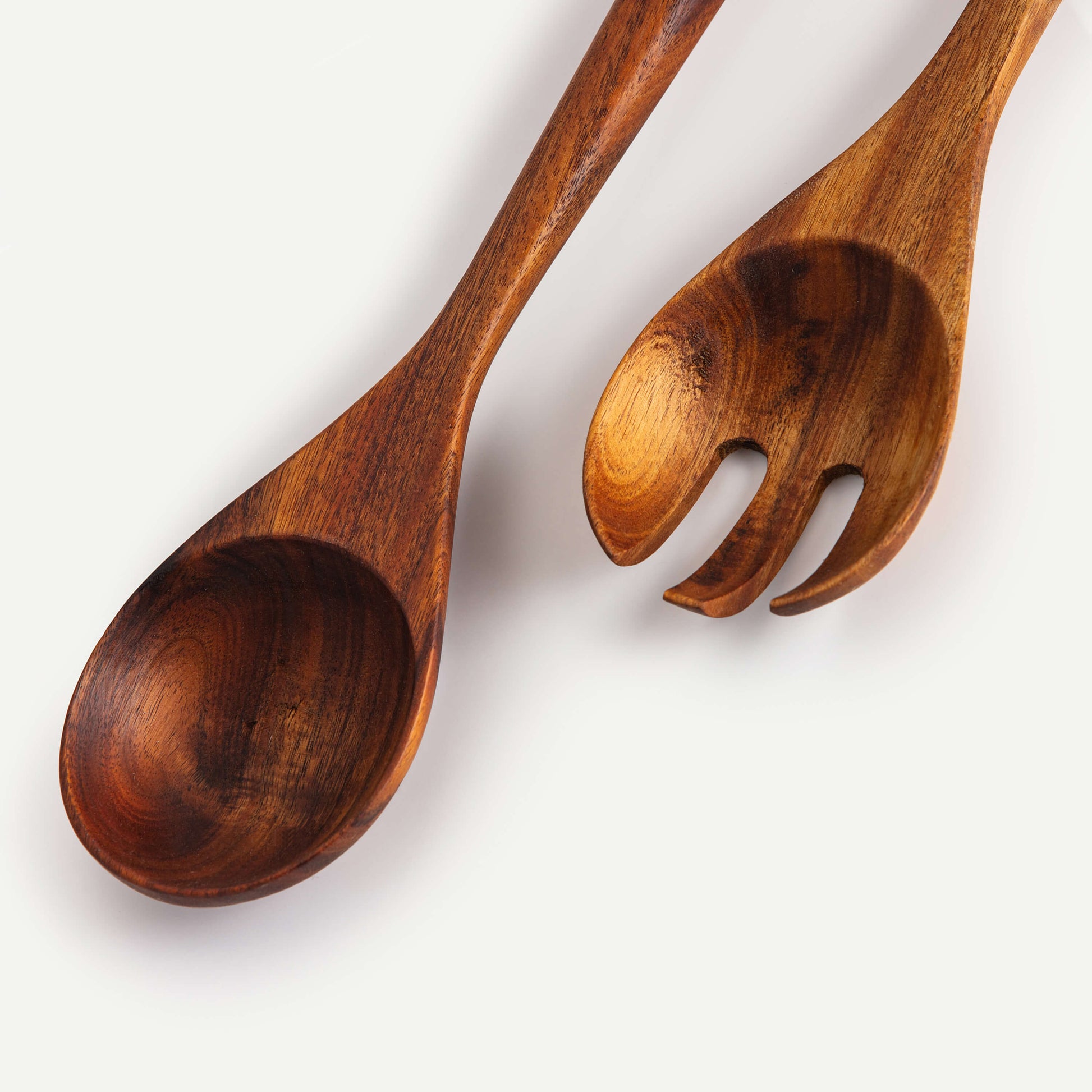 WOODEN SALAD SERVER SET スプーン - 長さ: 31.5、幅: 6.9、高さ: 2.3、フォーク - 長さ: 31.6、幅: 7、高さ: 2.1