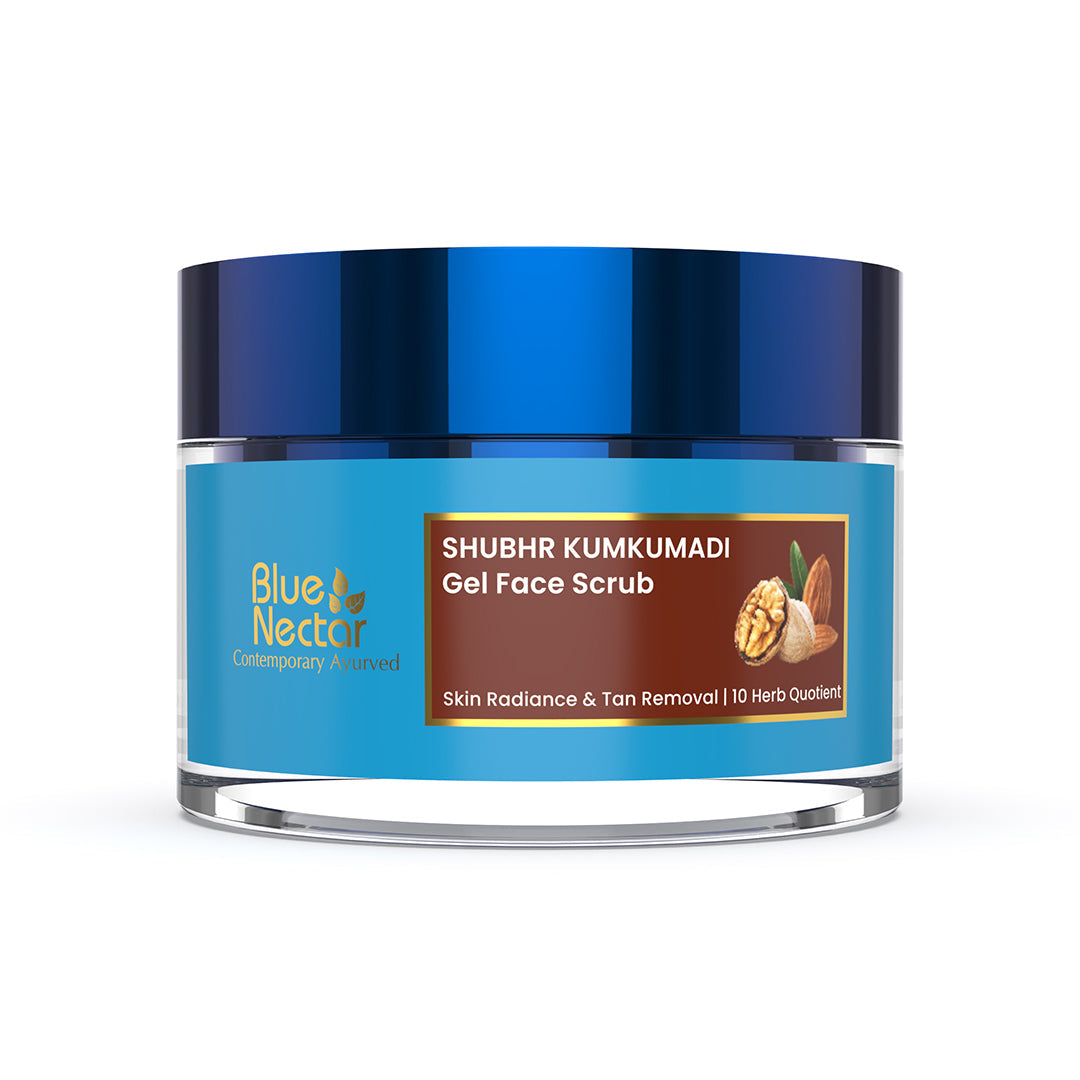 Shubhr Kumkumadi Gel Face Scrub with Plant Based Vitamin E for Skin Radiance & Tan Removal (10 herbs, 50g) 50g