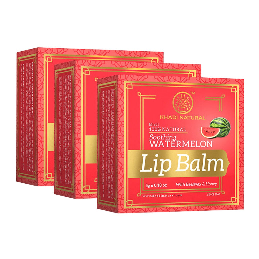Watermelon Lip Balm - With Beeswax & Honey Combo Pack Of 3 5g Each
