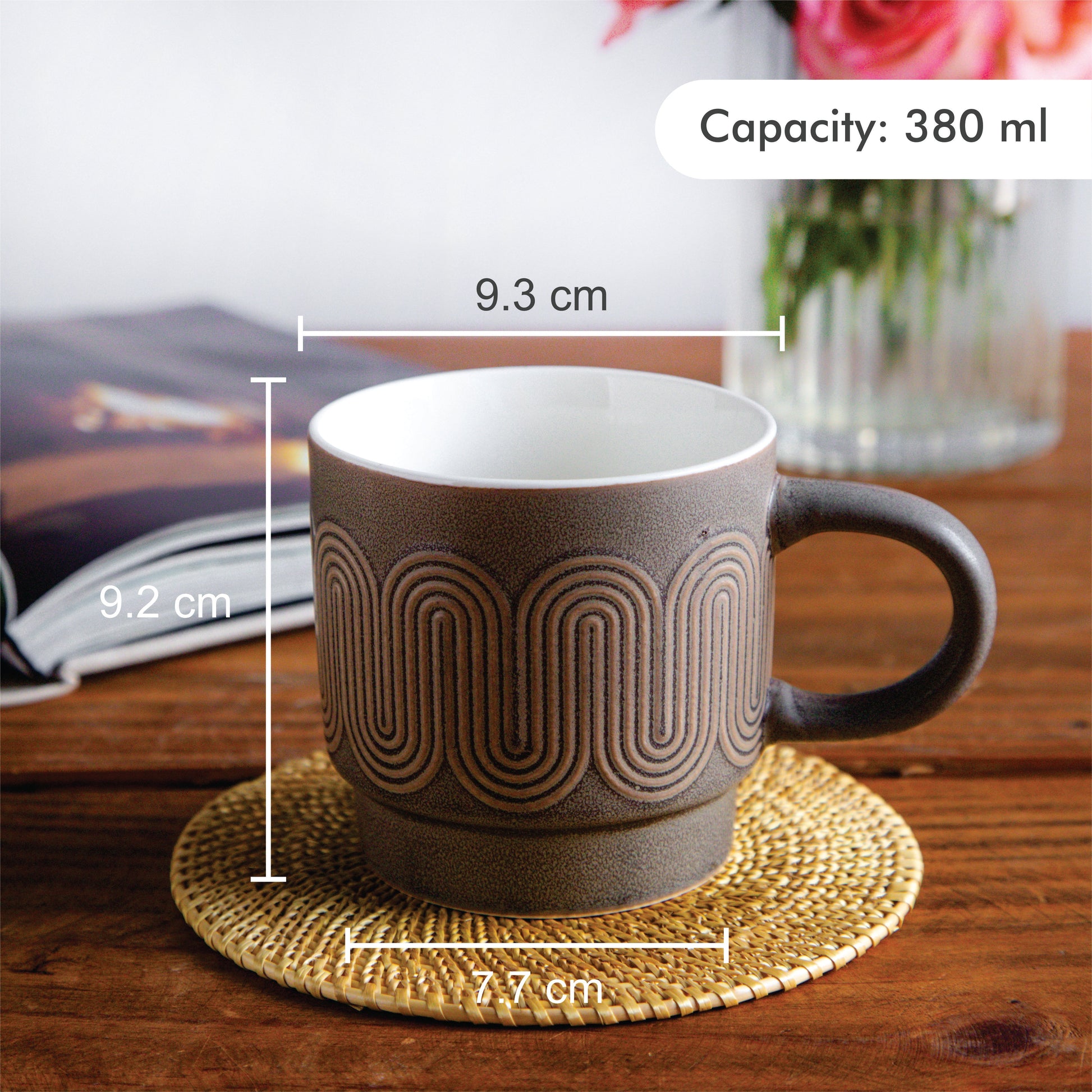 Waveform Collection – Mocha Flow Brown Coffee Mug (Set of 2) – 380 ml 380ml