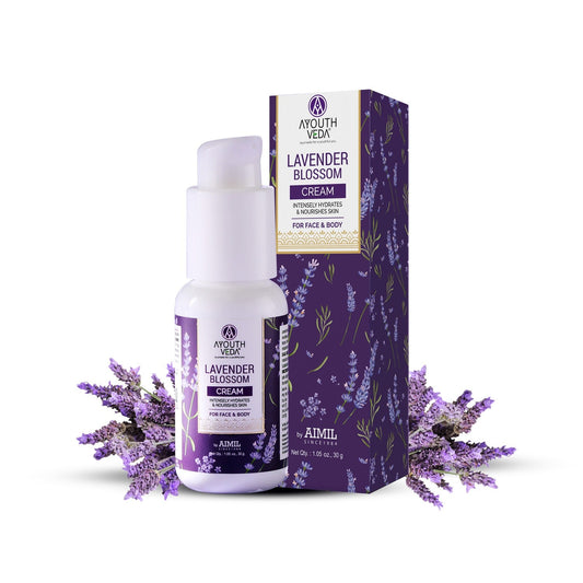 Lavender Blossom Face Cream for Glowing Skin | With Lavender Extract & Sunflower Oil | Hydrating & Nourishing Moisturizer for Dry Skin | Unisex Daily Skincare Cream (30g) 30g