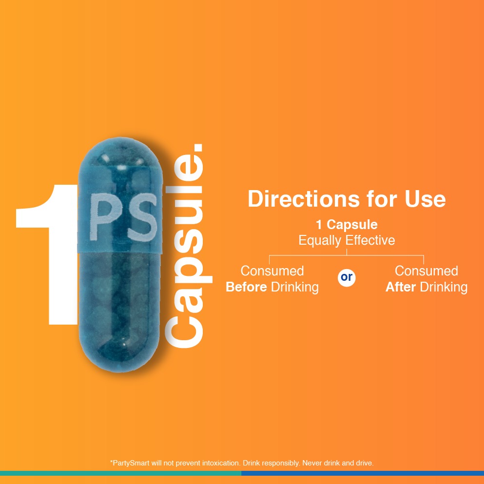 PartySmart Anti-Hangover Capsules | Cannister Pack 1x12 Capsules Canister Pack