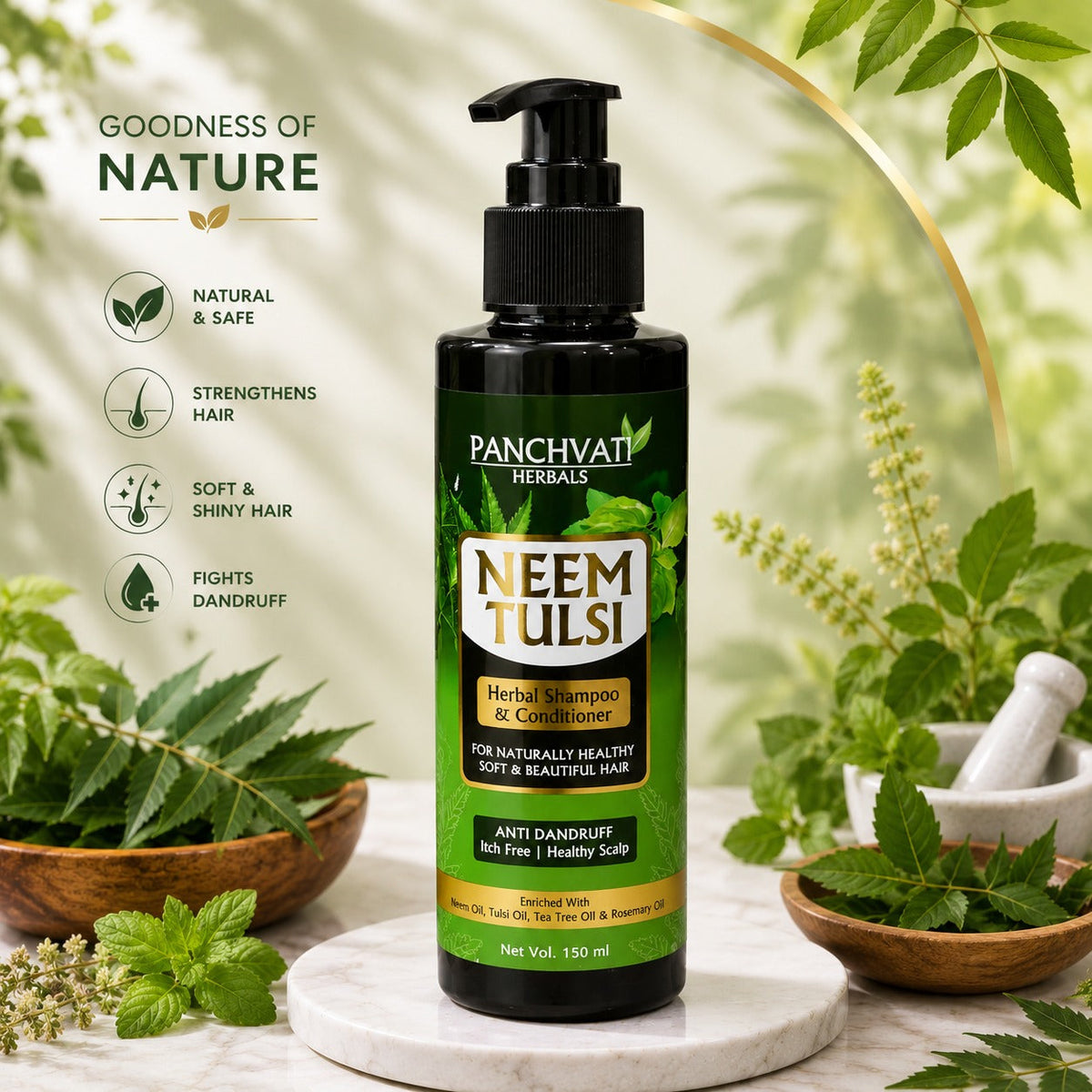Neem Tulsi Herbal Shampoo & Conditioner 150ml