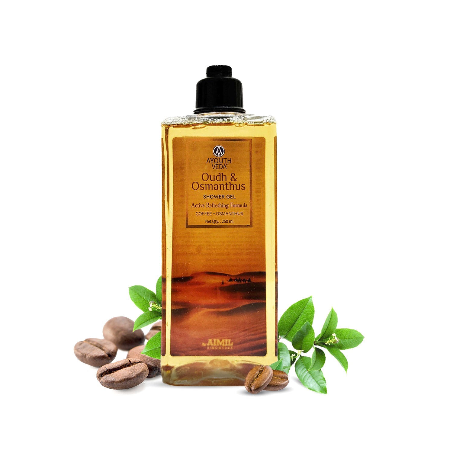 Oudh & Osmanthus Shower Gel with Coffee | Aromatic Body Wash for Revitalizing & Hydrating Skin | Sulfate-Free Luxury Cleanser for Men & Women | (250 ml) 250ml