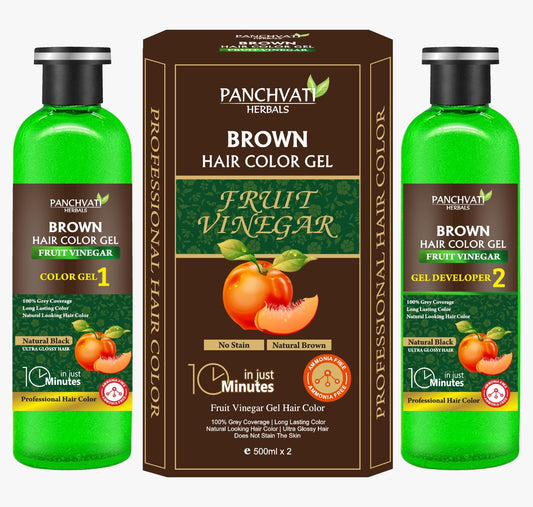 Brown Hair Color Gel Fruit Vinegar 1L x 2