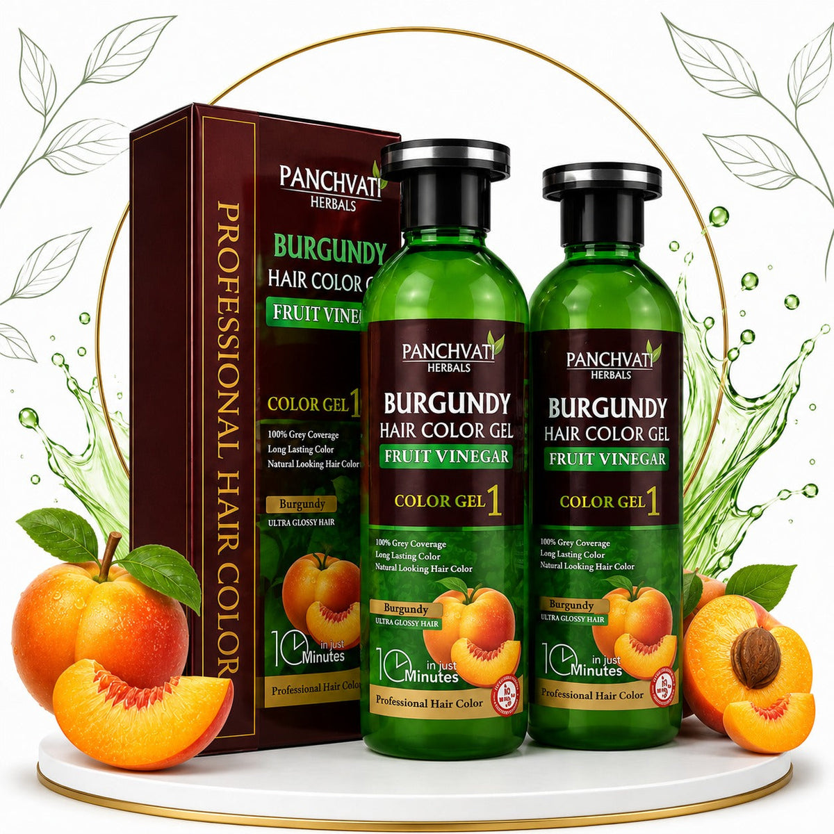 Burgundy Hair Color Gel with Fruit Vinegar 500ml x 2