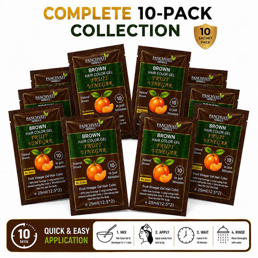 Fruit Vinegar Brown Hair Color Gel 25ml x 10 Sachets
