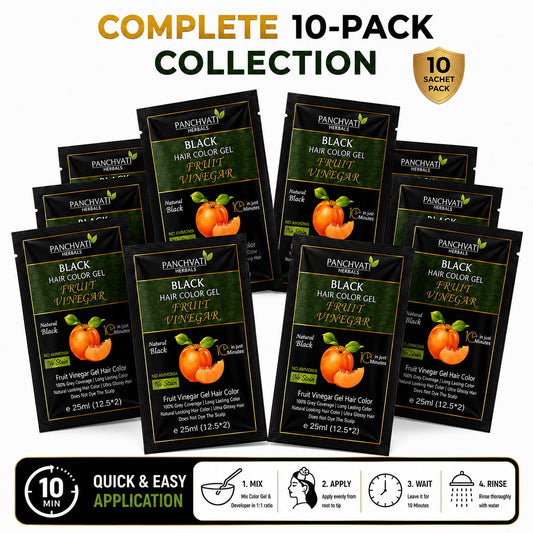 Fruit Vinegar Black Hair Color Gel 25ml x 10 Sachets
