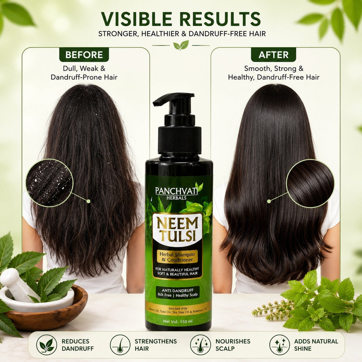 Neem Tulsi Herbal Shampoo & Conditioner 150ml