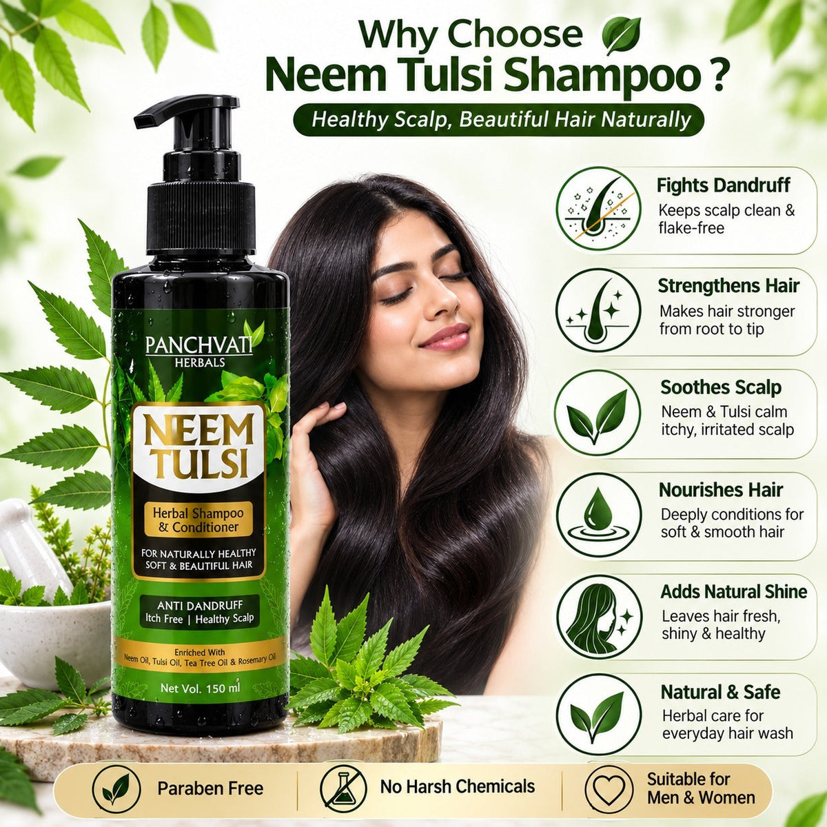 Neem Tulsi Herbal Shampoo & Conditioner 150ml