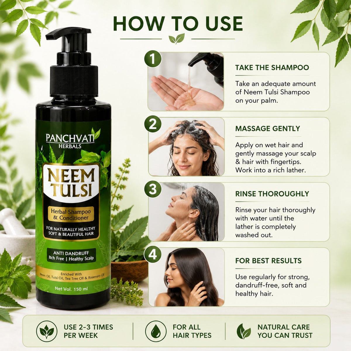 Neem Tulsi Herbal Shampoo & Conditioner 150ml