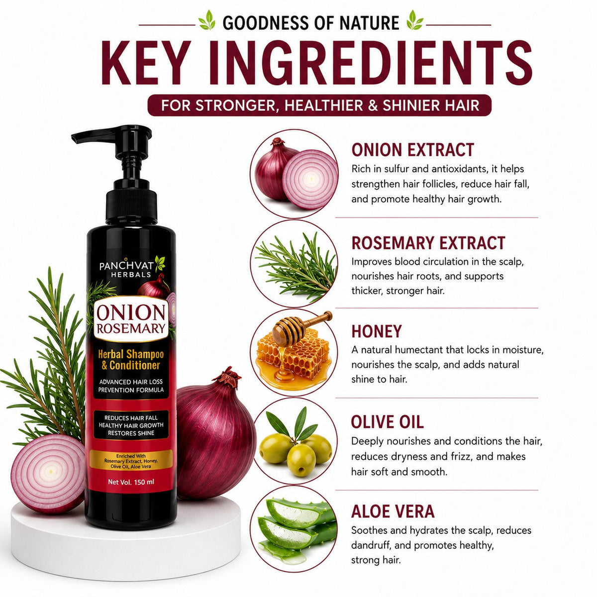 Onion Rosemary Herbal Shampoo & Conditioner 150ml x 2
