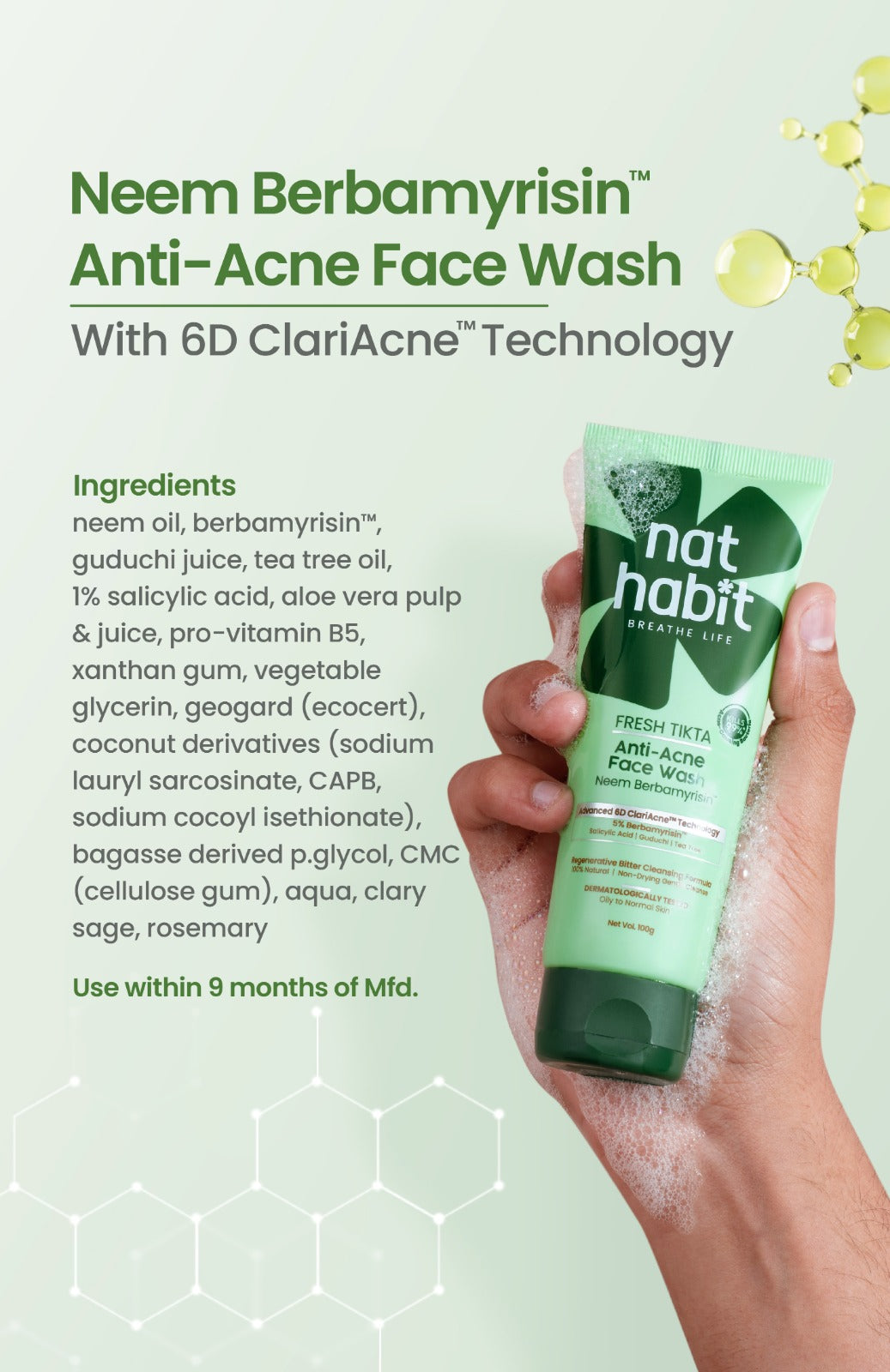 Anti-Acne Neem Berbamyrisin™ Tikta Face Wash 100g