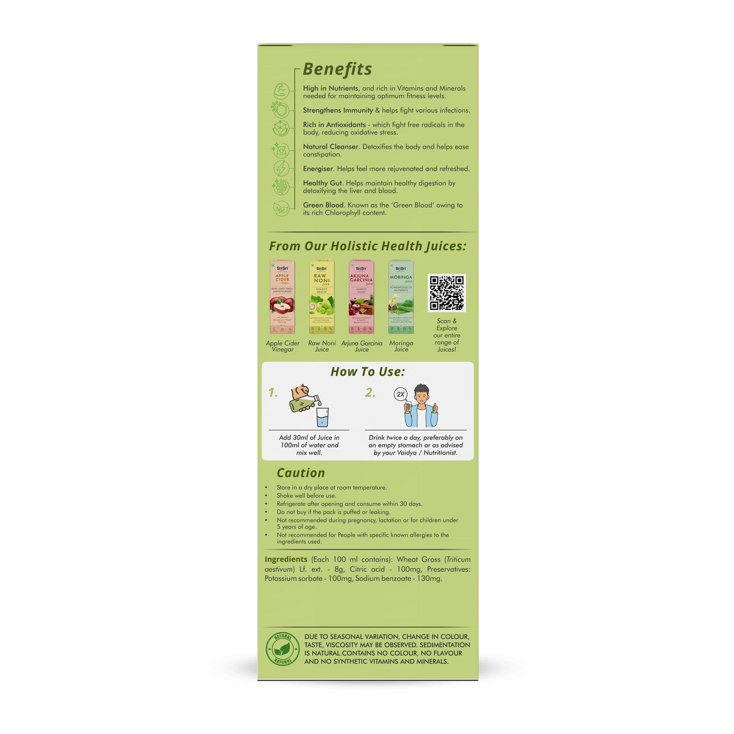 Wheat Grass Juice - Daily Fitness Essential | High In Nutrients & Antioxidants, Daily Detox, Overall Fitness | 1 L 1L