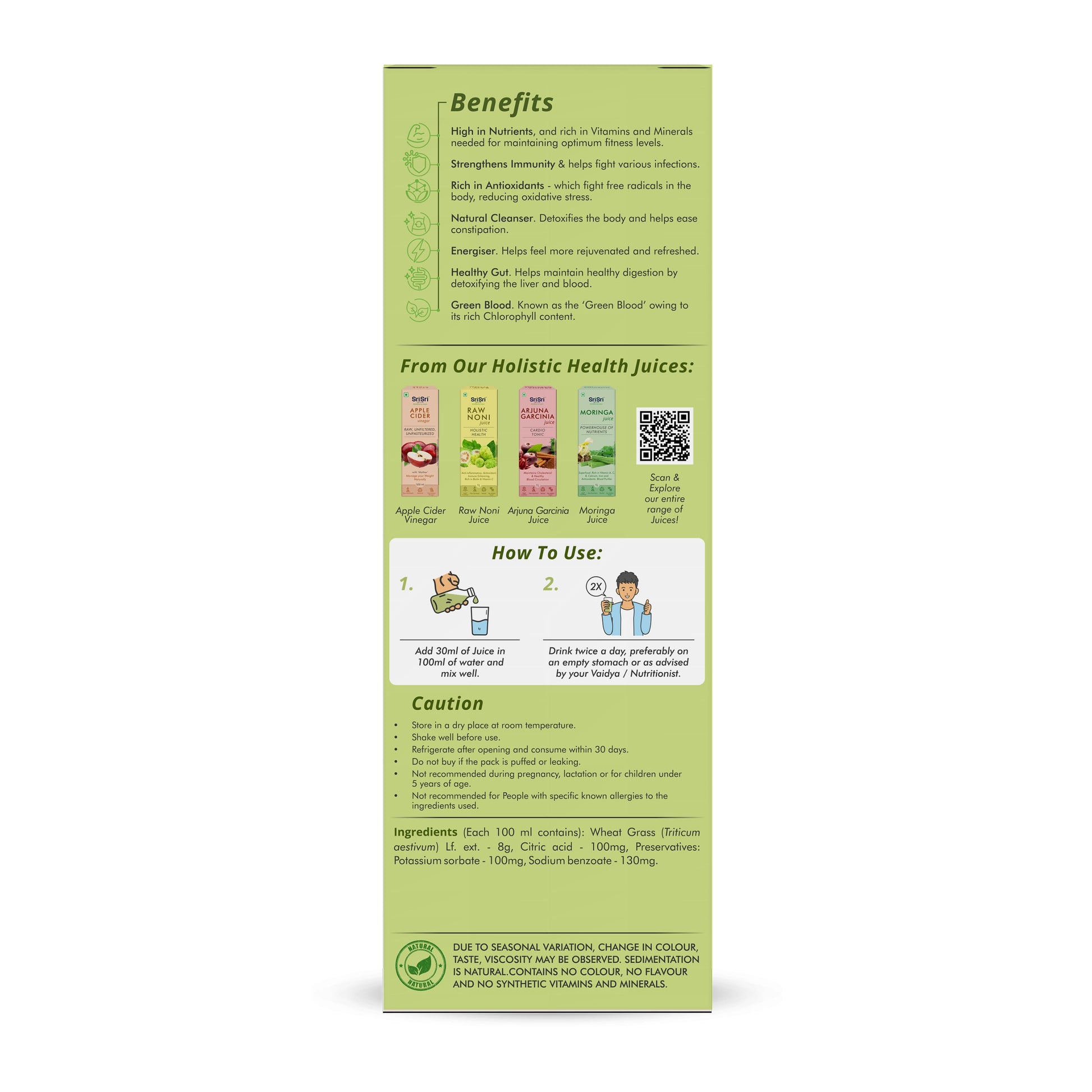 Wheat Grass Juice - Daily Fitness Essential | High In Nutrients & Antioxidants, Daily Detox, Overall Fitness | 1 L 1L