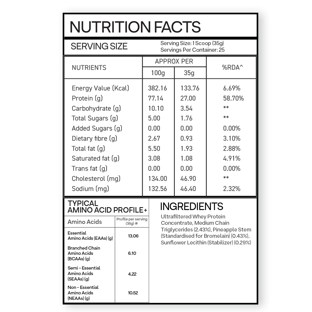 Clean Whey Concentrate 27g Protein Cold-Processed 27g