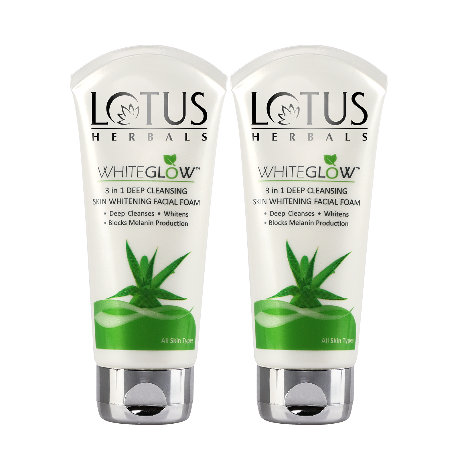 WhiteGlow 3 In 1 Deep Cleansing Skin Brightening Facial Foam | 100g Pack of 2