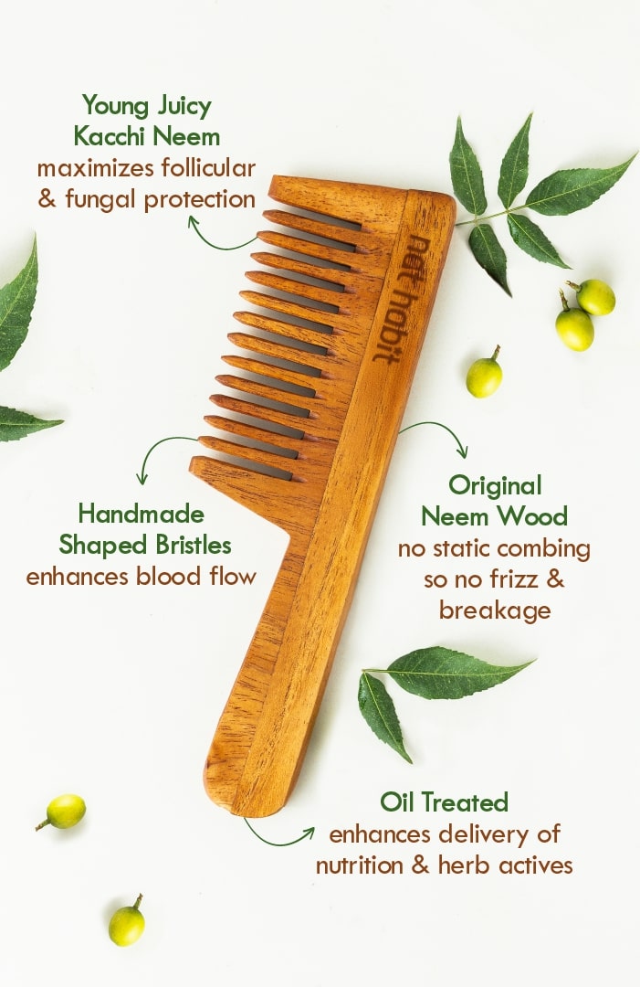 Wide Tooth Kacchi Neem Comb ワイドトゥース ニーム コーム