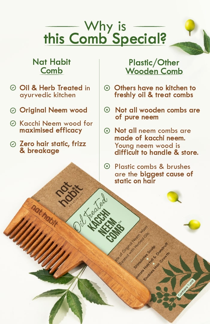 Wide Tooth Kacchi Neem Comb ワイドトゥース ニーム コーム