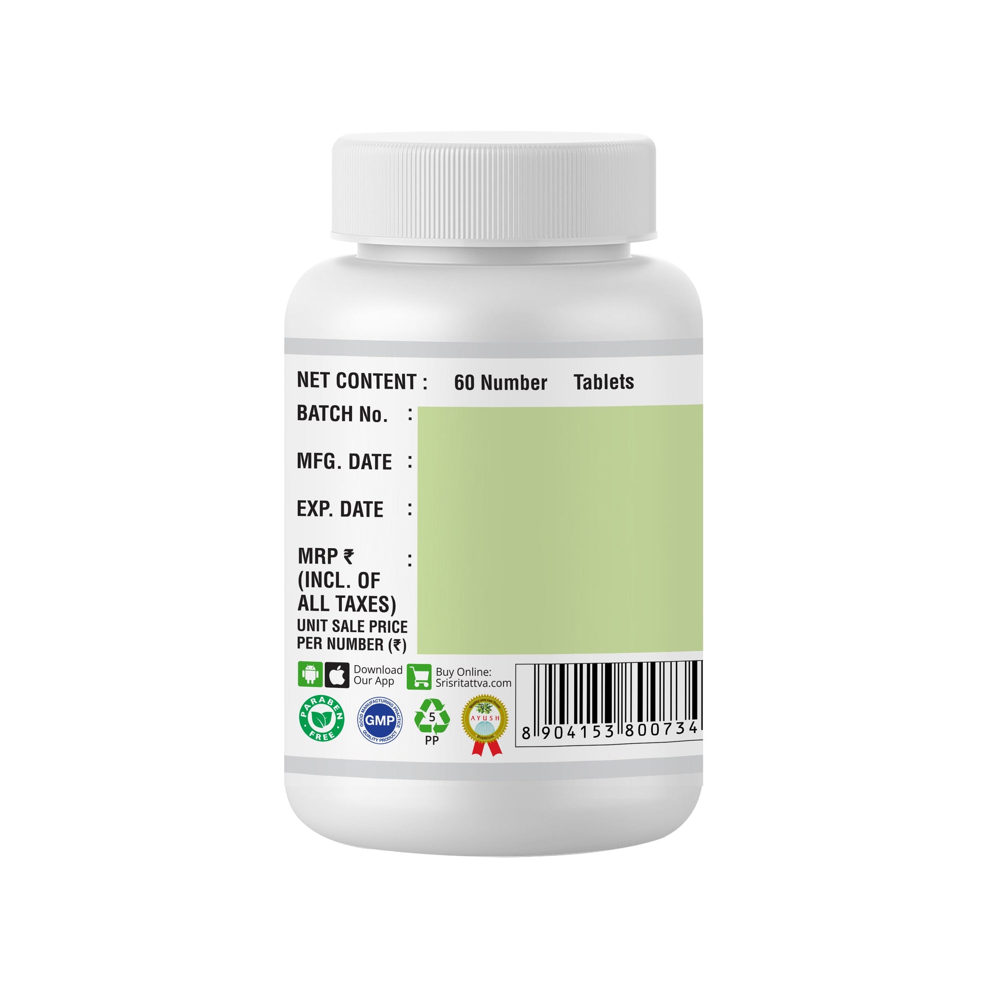 Yashtimadhu - For Treating Ulcers, 60 Tabs | 500 mg 500mg