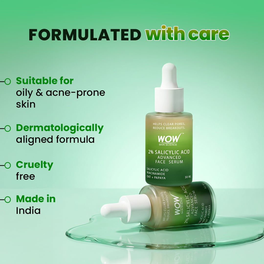2% Salicylic Acid Face Serum Unclogs Pores & Controls Excess Oil