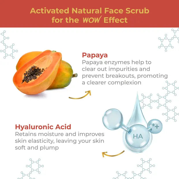 Papaya & Hyaluronic Acid Face Scrub Revitalizing Exfoliation & 100ml