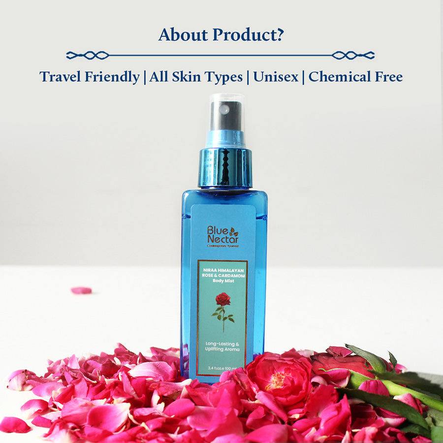 Rose & Cardamom Body Mist for long lasting and uplifting aroma (100ml) 100ml