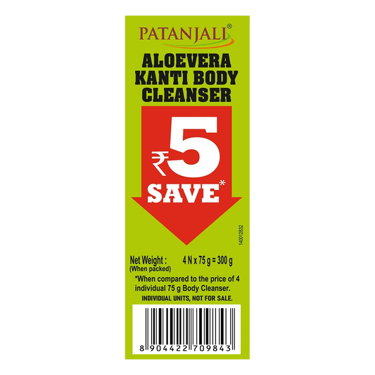 Patanjali Aloevera Kanti Body Cleanser-(4x1) 75 G