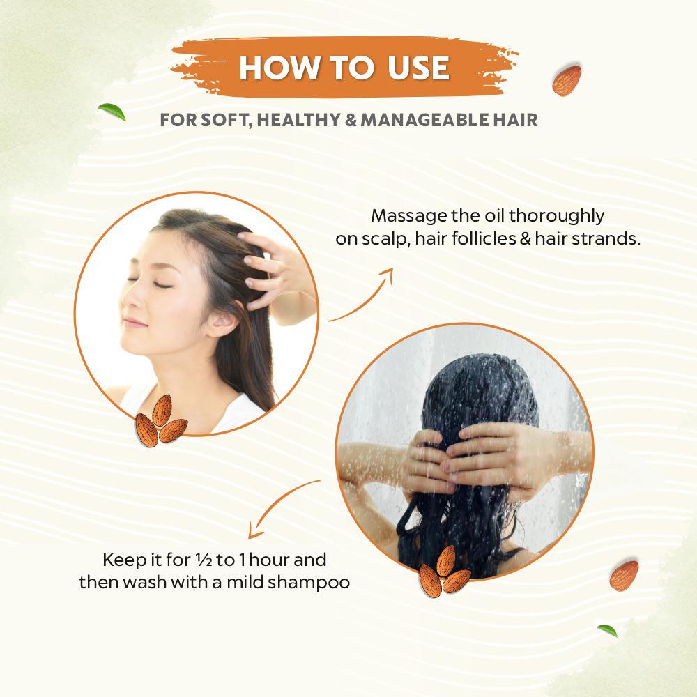 Bio Organic Sweet Almond Oil for Hair and Skin - 200ml 200ml