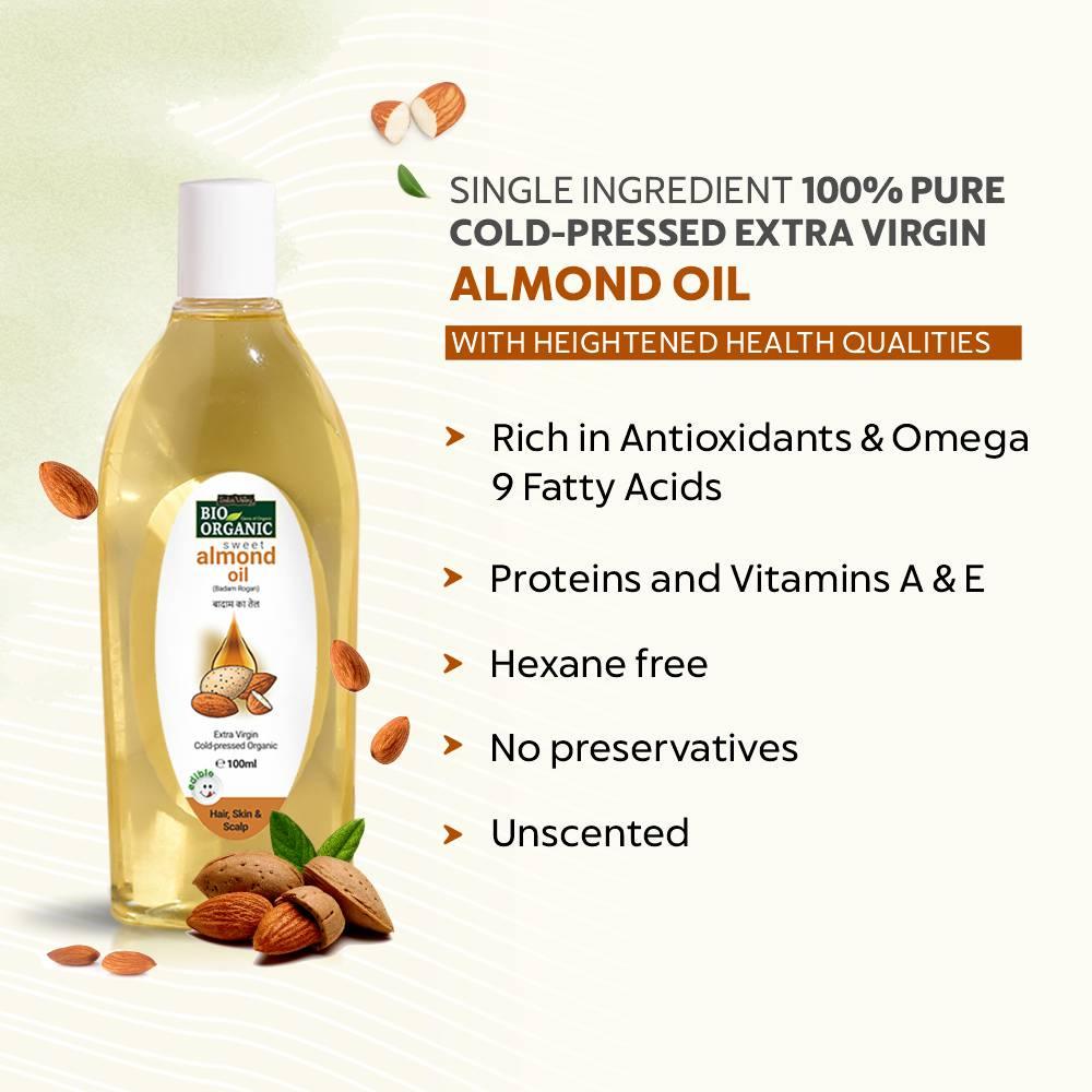 Bio Organic Sweet Almond Oil for Hair and Skin - 200ml 200ml