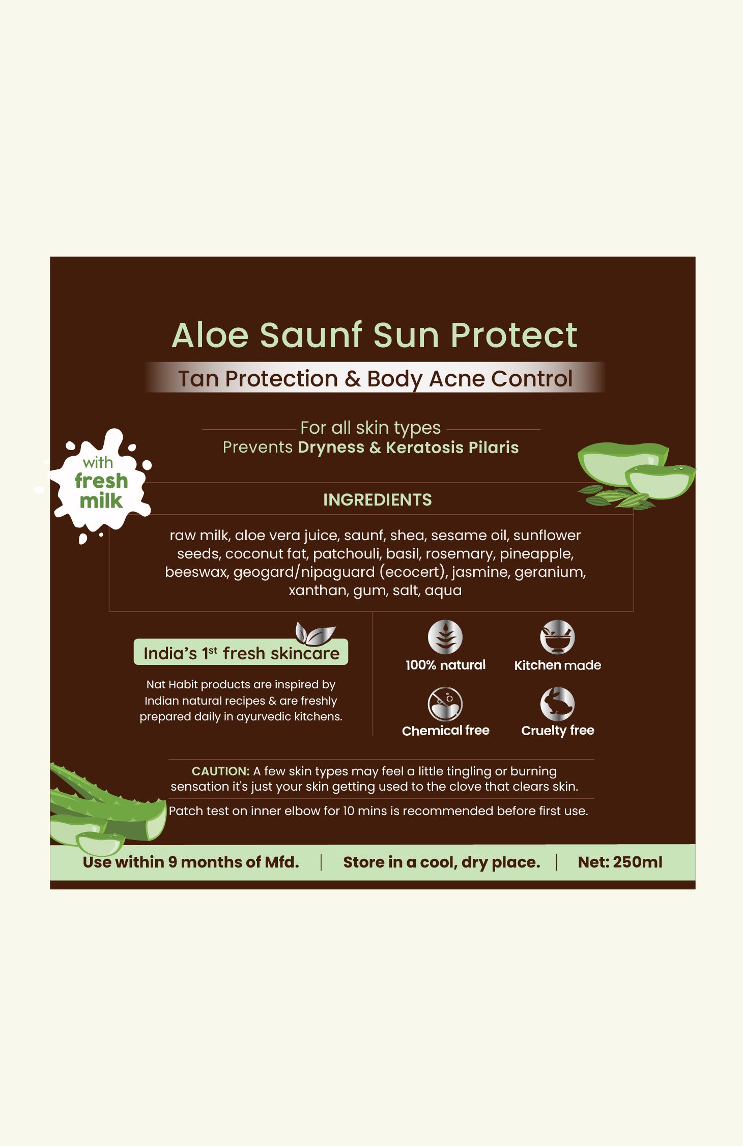 Aloe Saunf Sun Protect Malai Lotion 250ml-v1