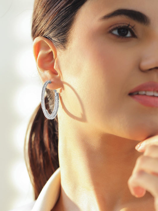 American diamond Zirconia studded hoop フリーサイズ