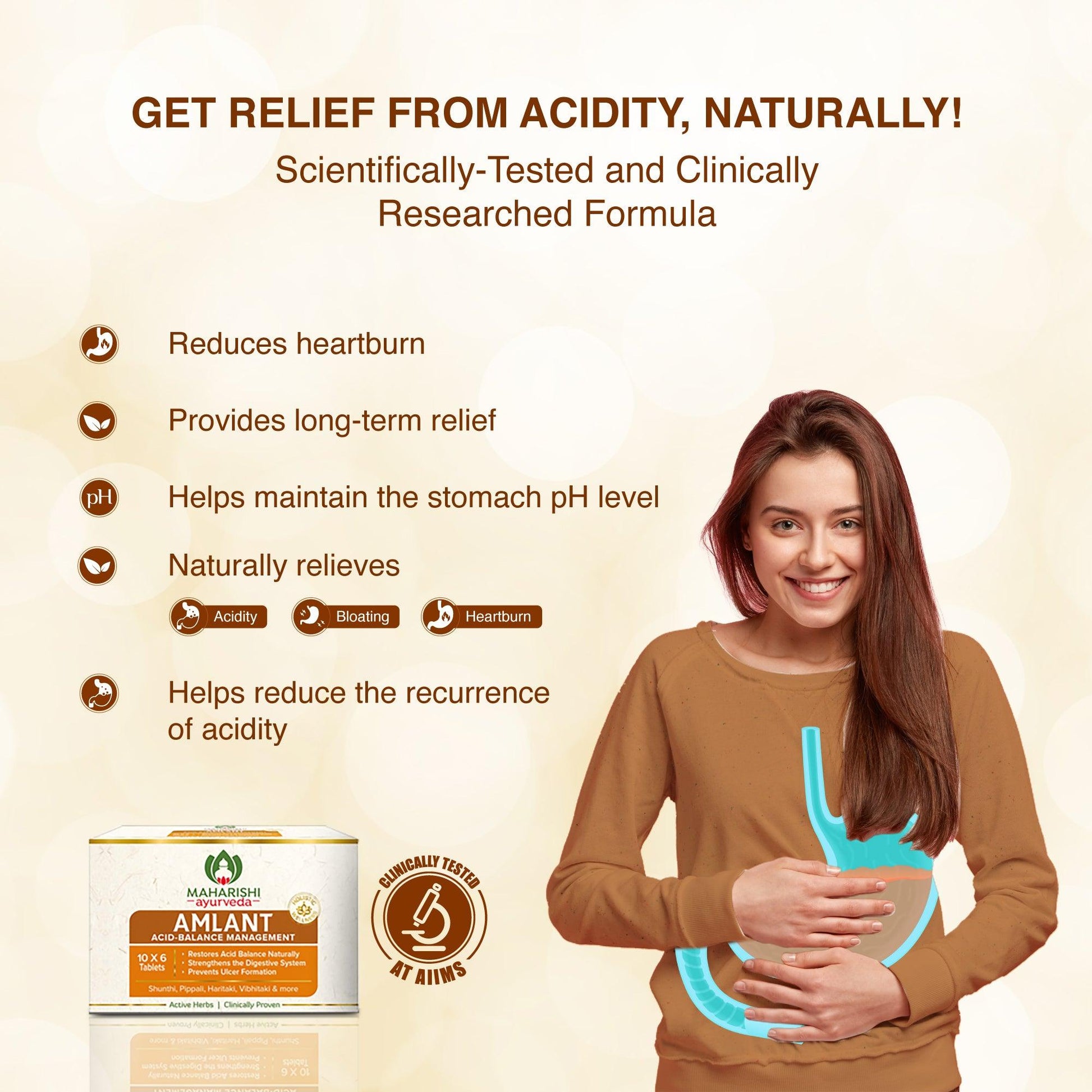 Maharishi Ayurveda Amlant Tablet-Ayurvedic Support for Gut Health & Acidity