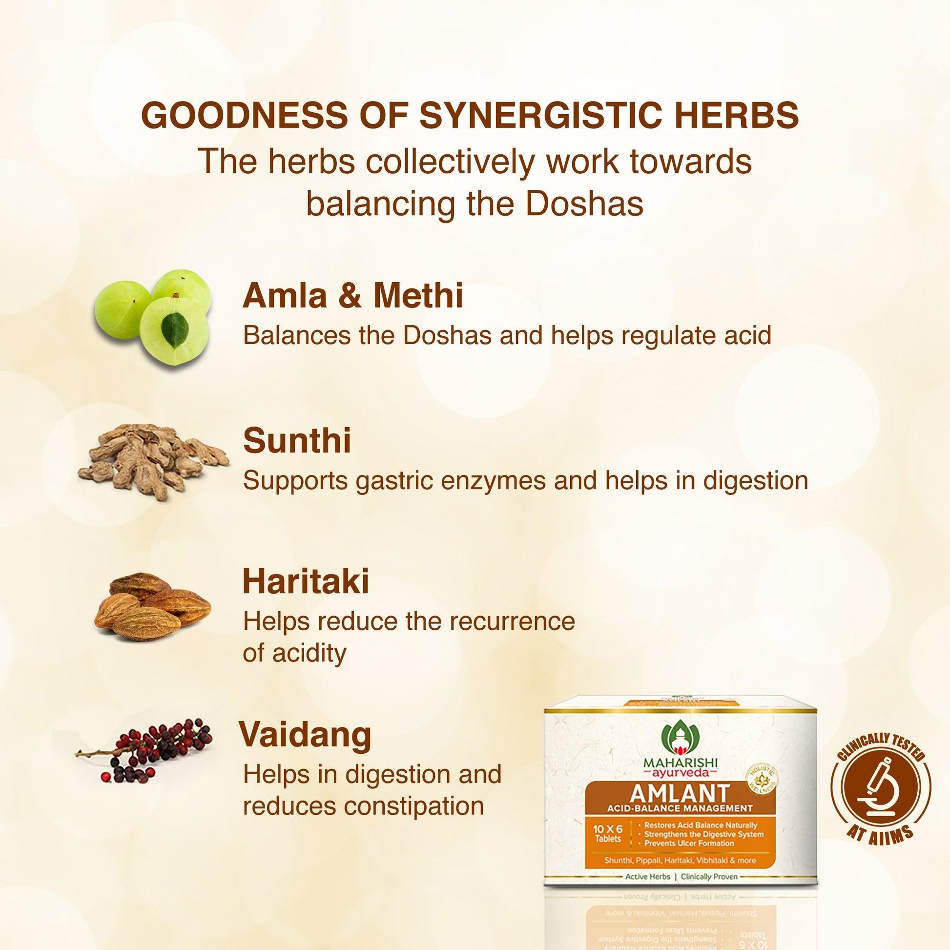 Maharishi Ayurveda Amlant Tablet-Ayurvedic Support for Gut Health & Acidity