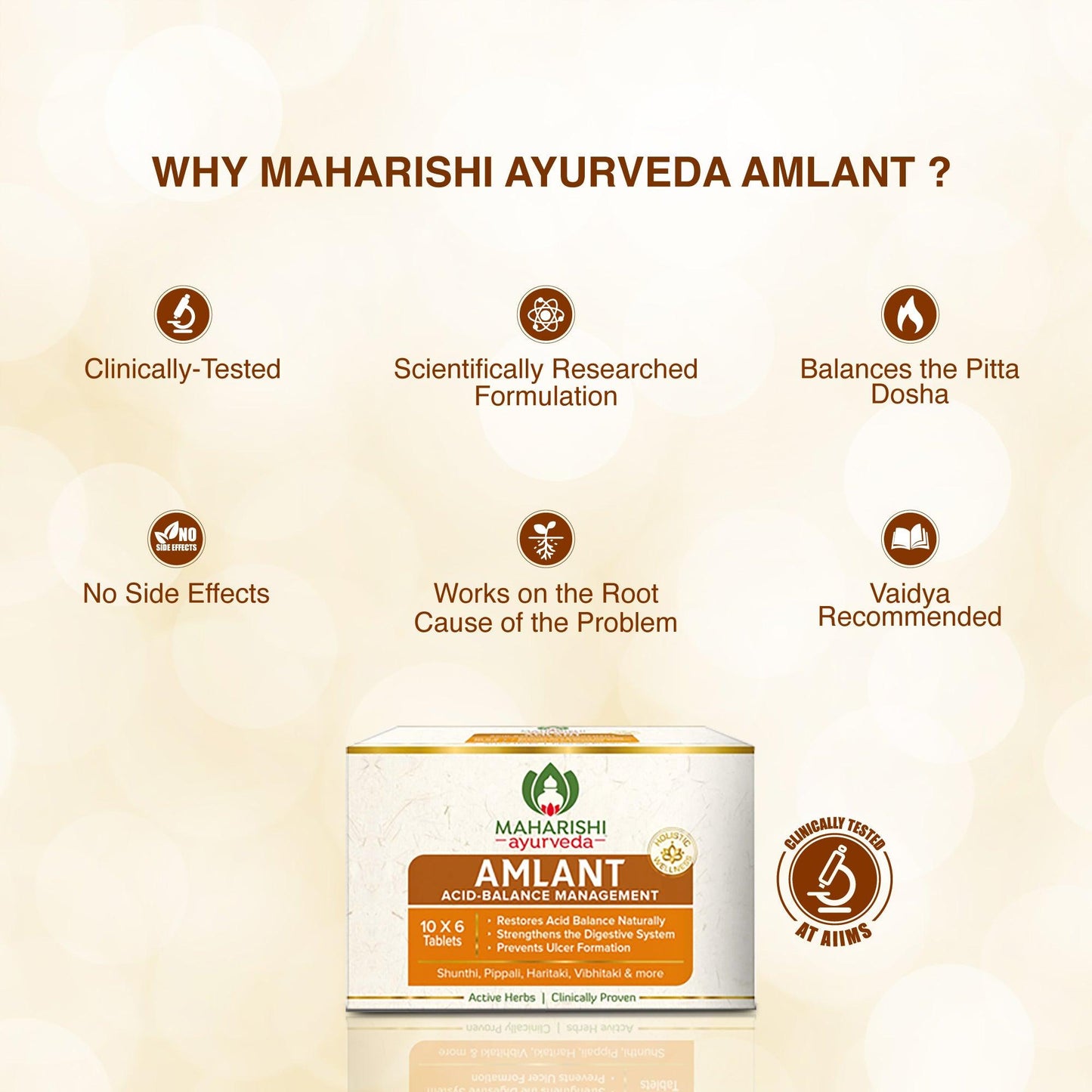 Maharishi Ayurveda Amlant Tablet-Ayurvedic Support for Gut Health & Acidity
