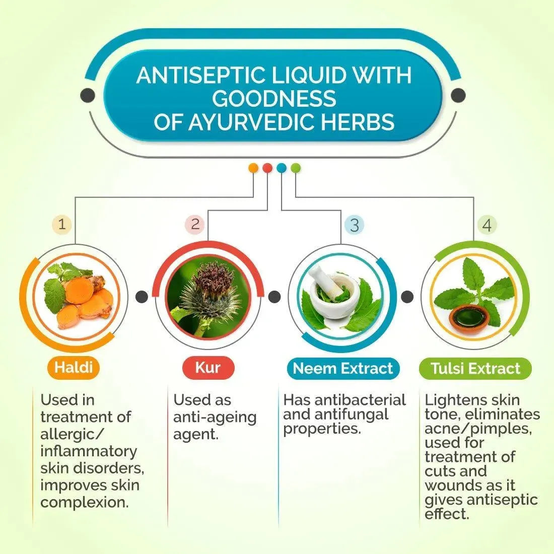 Ankush Ayurvedic Antiseptic Liquid, No Burning Sensation for First Aid & Personal Hygiene, Enriched with Neem, Tulsi, Lavender & Rose Essential Oil 100ml