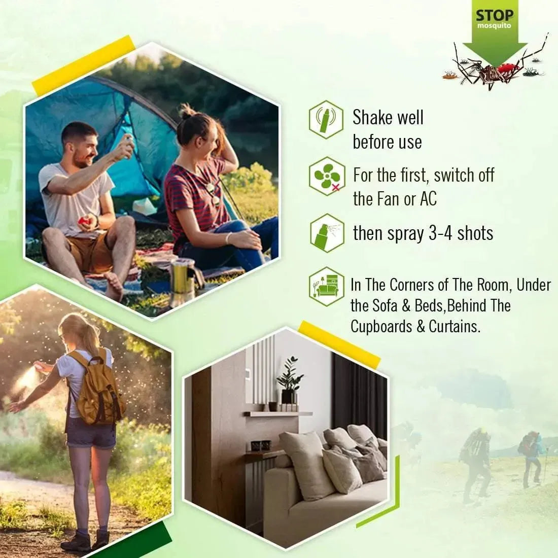 Ankush Mosquito & Insect Repellent Spray for Room & Apparel with Citronella, Lemongrass & Eucalyptus Oil Non-Toxic & No DEET Formula -Safe for kids 100g
