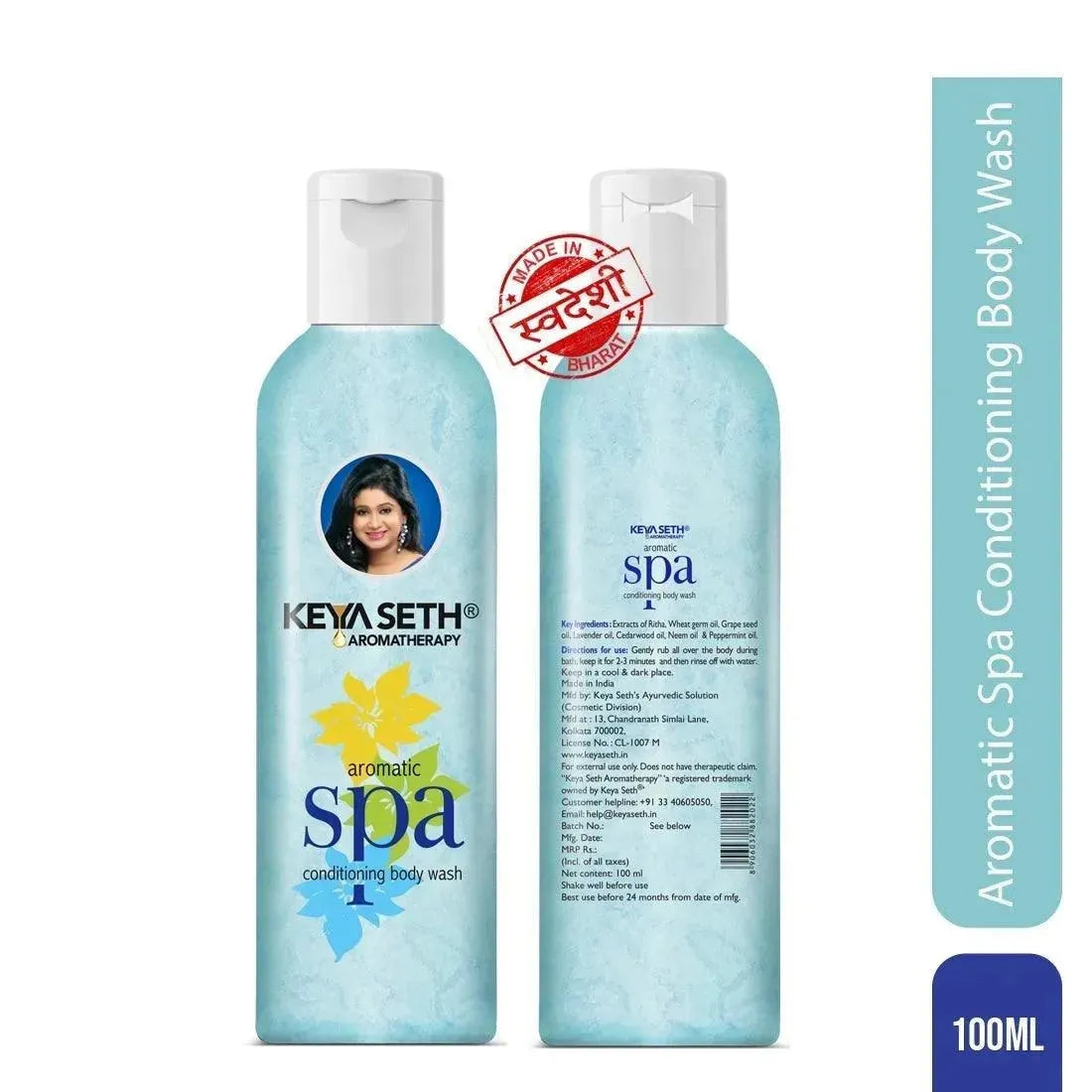 Aromatic Spa Conditioning Body Wash I 100% Soap Free I Enriched with Wheat Germ, Grape Seed , Lavender, Sandalwood, Neem and Peppermint oil 100ml