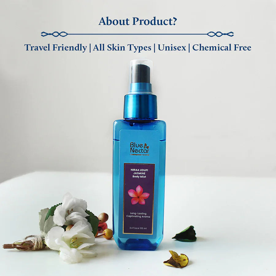 Niraa Udupi Jasmine Body Mist for Long Lasting Freshness and Relaxation 140g