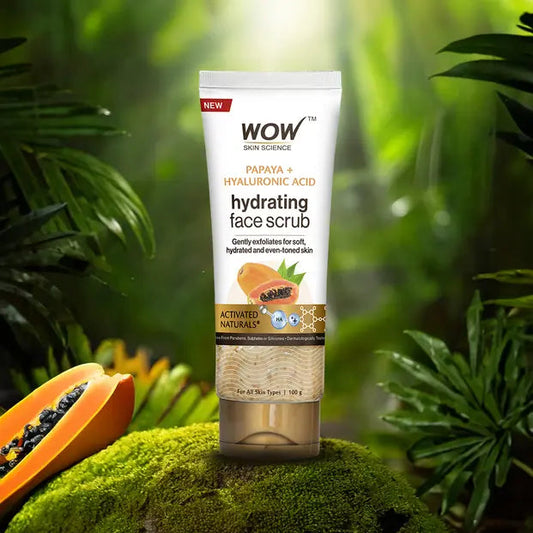 【WOW Skin Science】 Papaya & Hyaluronic Acid Face Scrub Revitalizing Exfoliation &｜パパイヤ＆ヒアルロン酸 フェイススクラブ｜100ml