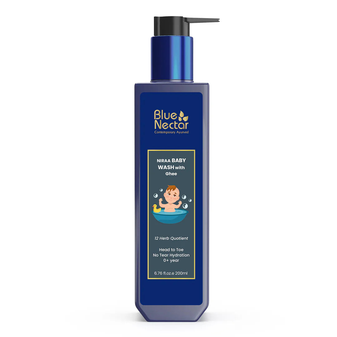Niraa Baby Body Wash with Natural Ghee | No Tear Hydration (9 herbs, 200ml) 200ml