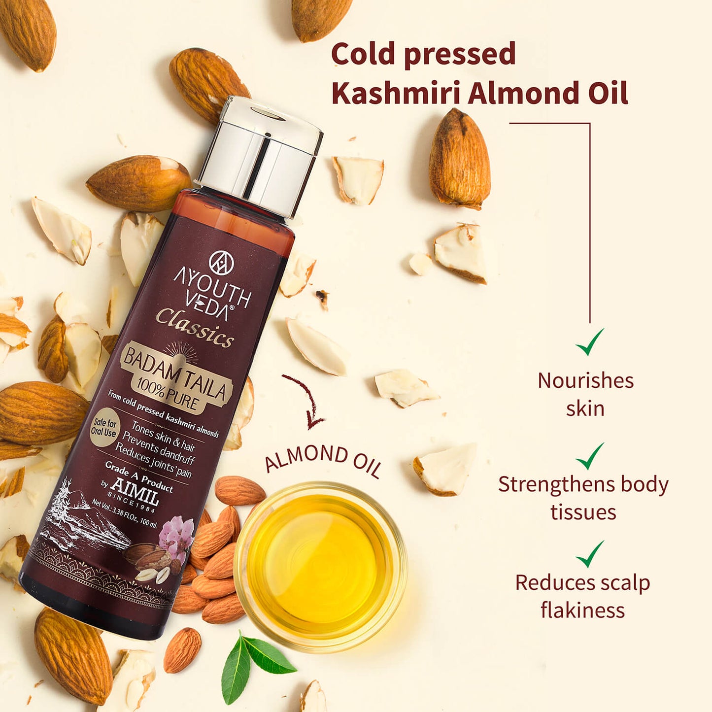 Badam Taila | 100% Pure Almond Oil ( Net Qty- 100ml) 100ml