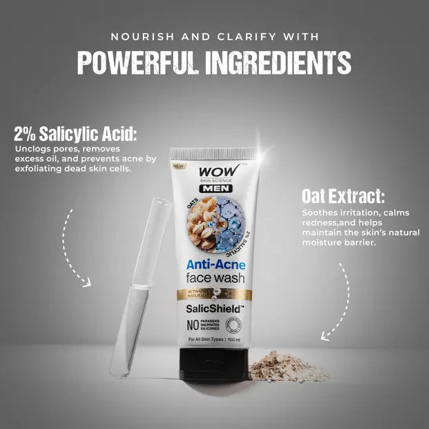 Oat Extract Salicylic Acid Anti Acne Face Wash