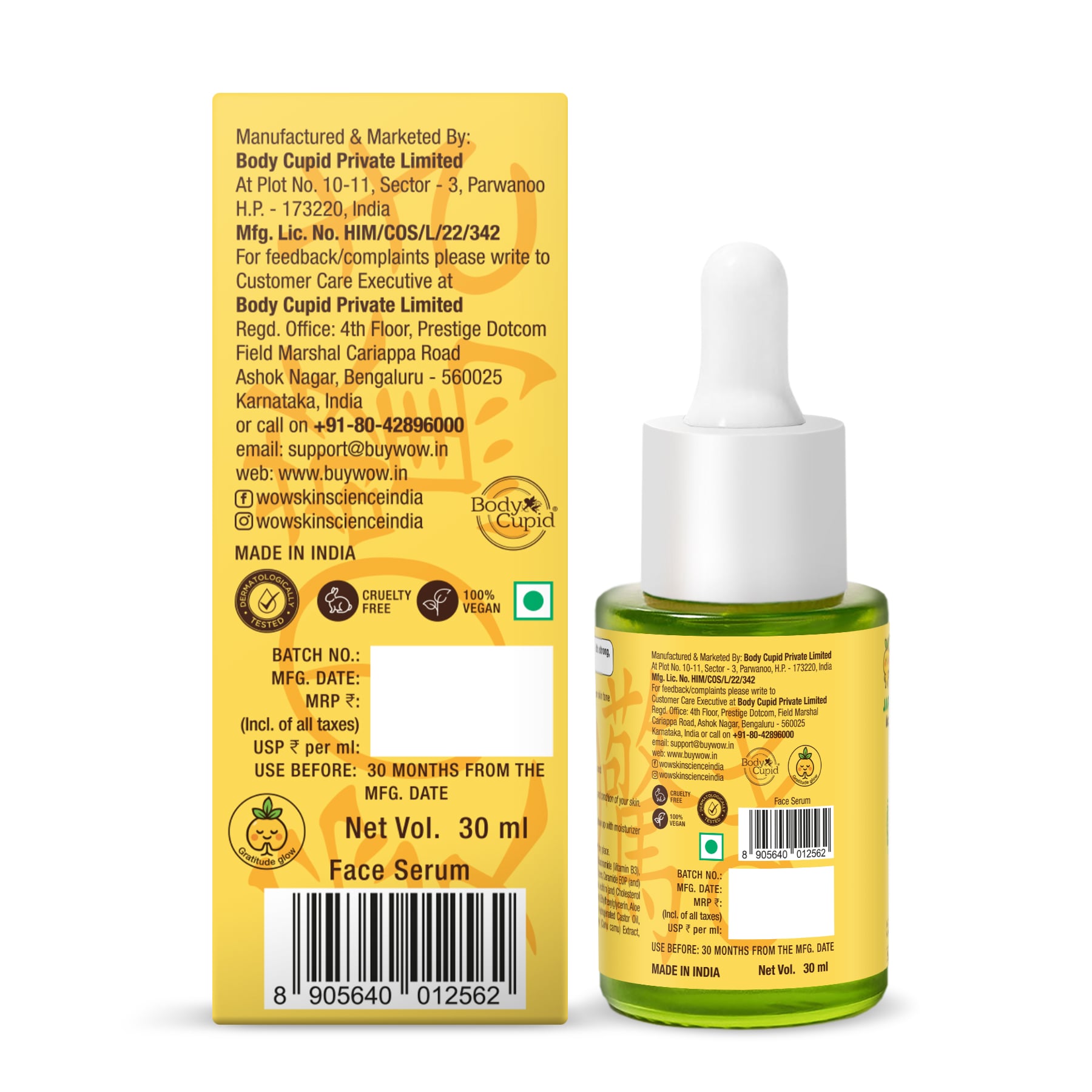 Japanese Yuzu & Vitamin C Brightening Face Serum Boosts Complexion 30ml