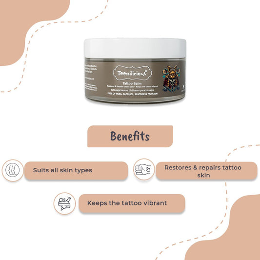 Teenilicious Tattoo Balm - Tattoo Aftercare Cream For Old & New Tattoos