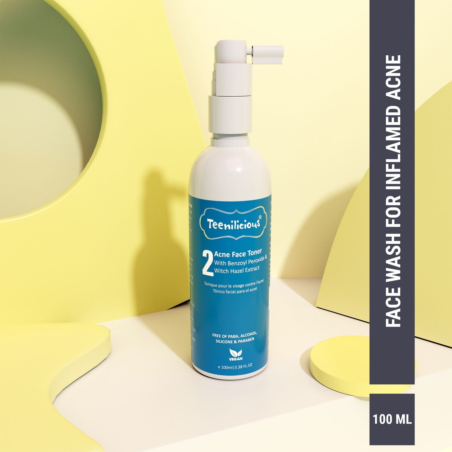 Teenilicious Acne Face Toner With Benzoyl Peroxide 100ml - For Inflamed Acne Prone Skin 100ml