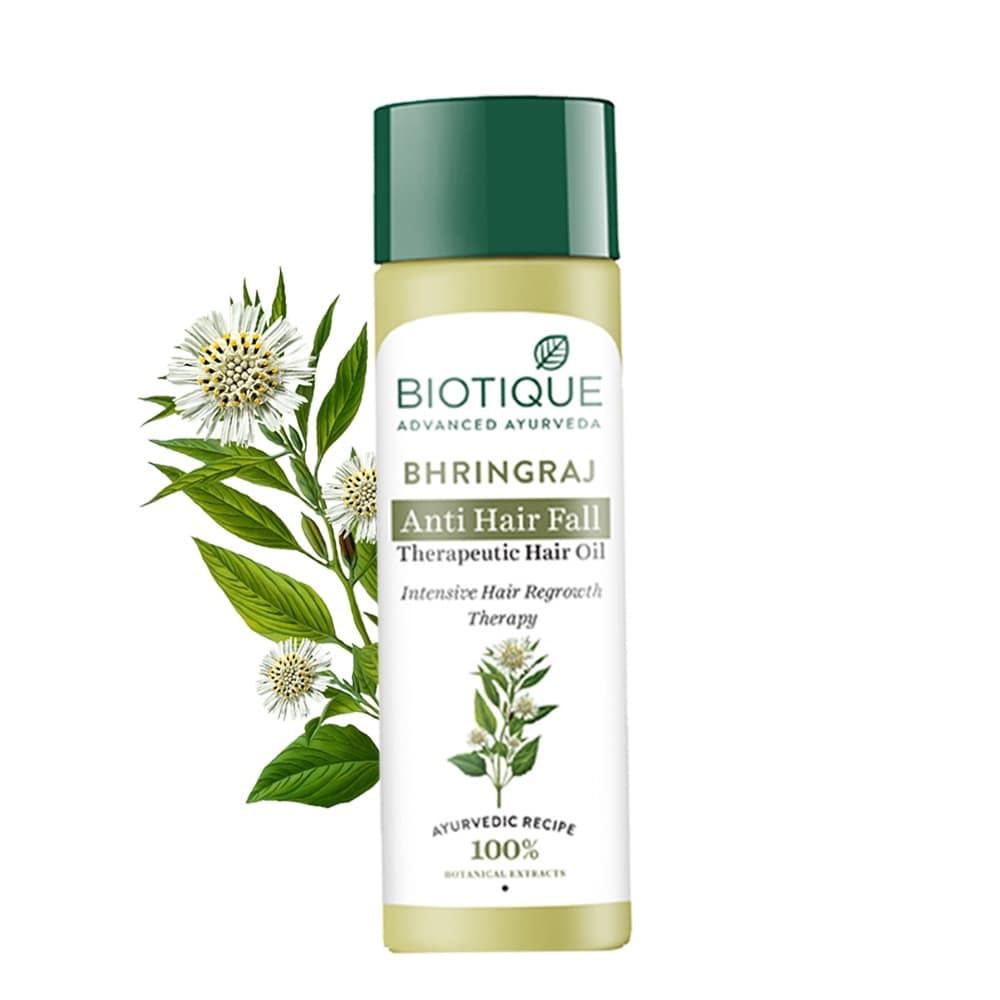 【Biotique】 Bhringraj Hair Strengthening therapeutic Hair oil 200ml Round Bottle